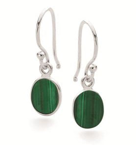 Sterling Silver Malachite Earrings