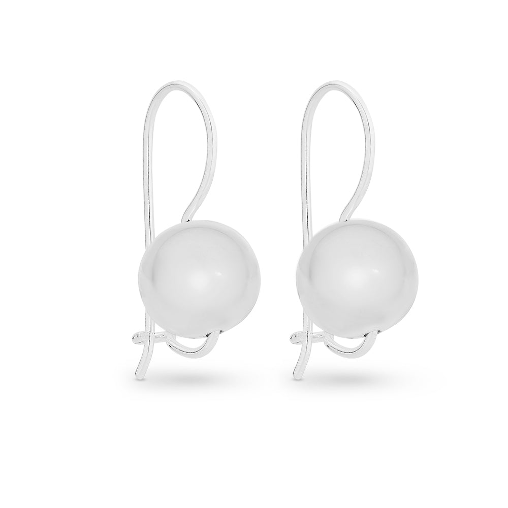 Sterling Silver 10mm Euroball Earrings