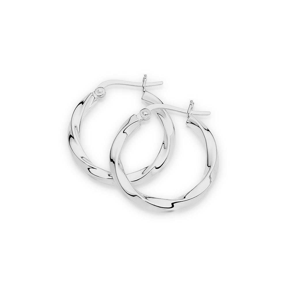 Sterling Silver Twist Hoop Earrings