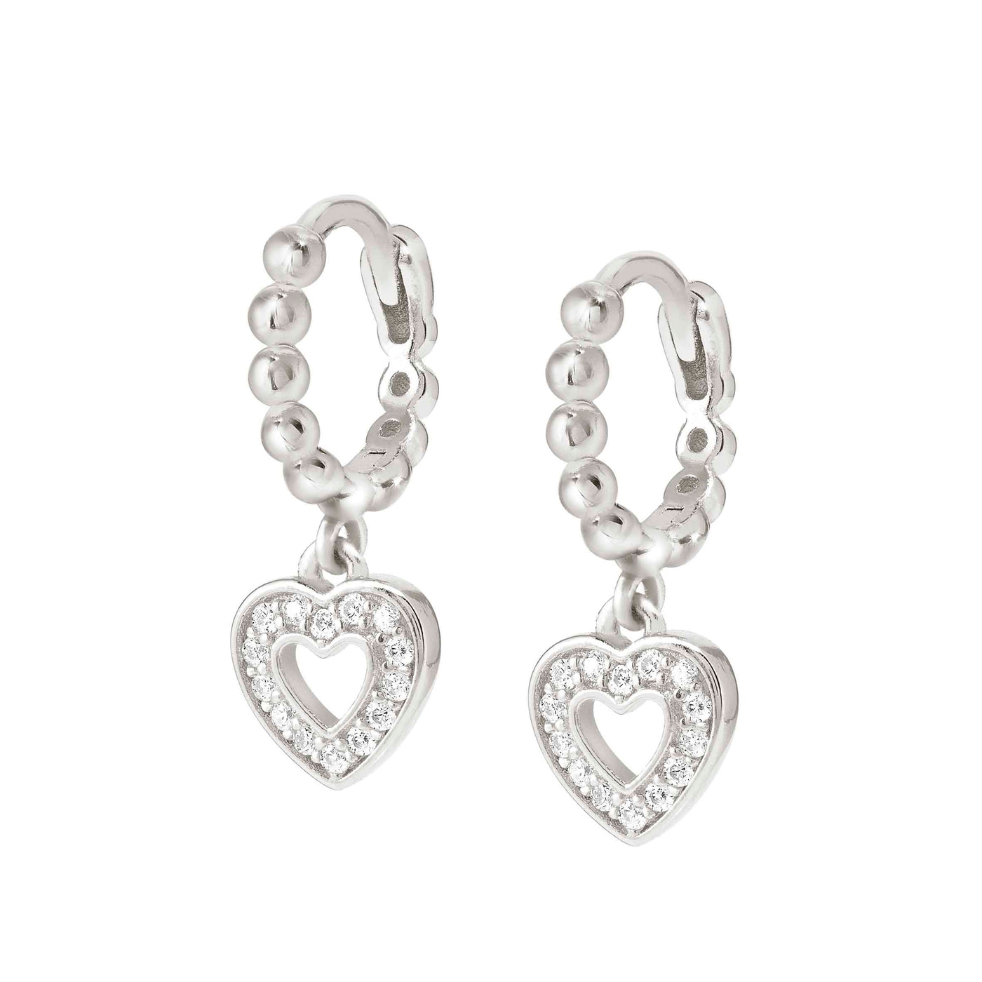 Nomination Sterling Silver CZ Lovecloud Circle And Heart Earrings 240507/009