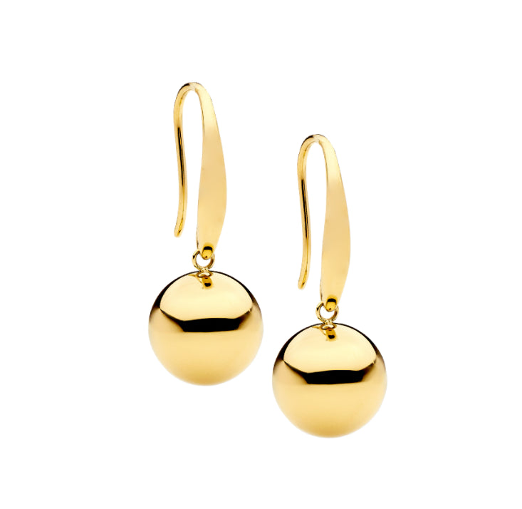 Ellaini Gold Plate Ball Drop Earring