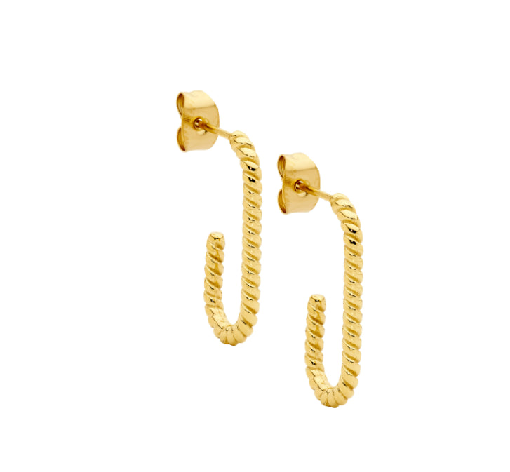 Ellaini Gold Plated Twist Hoops