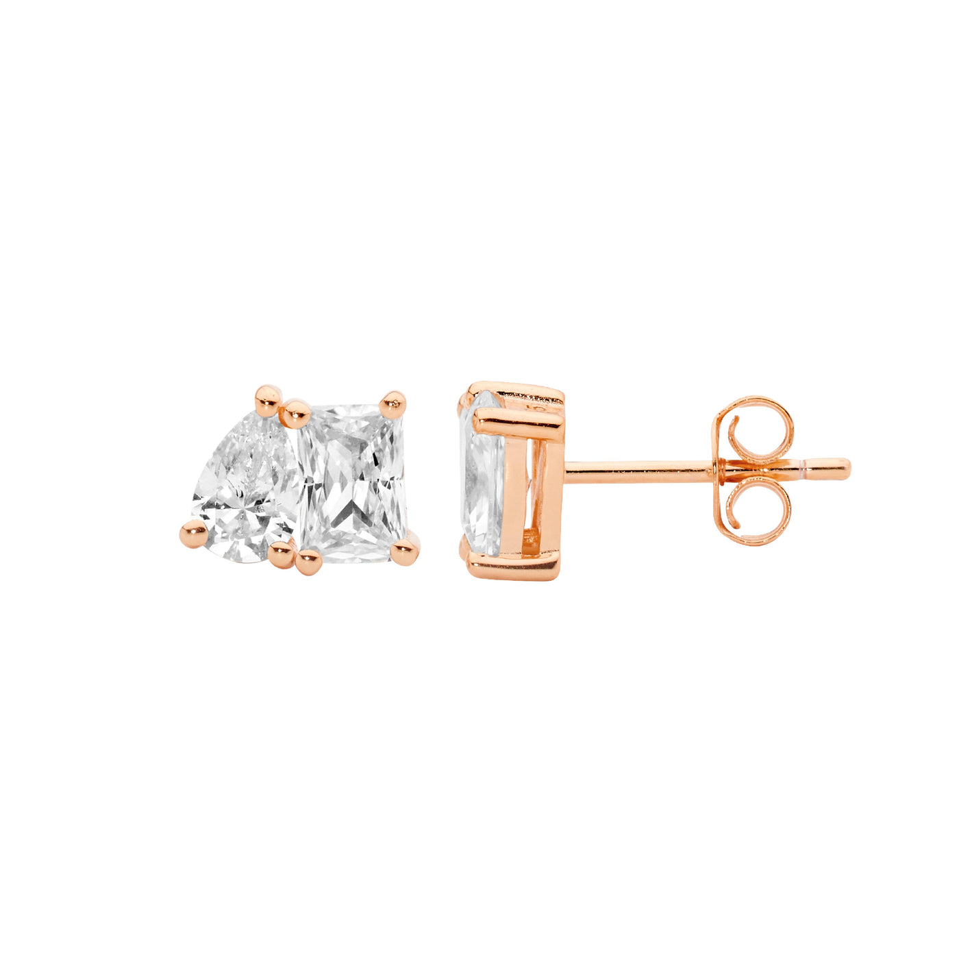 Rose Gold Plated Cz Earrings