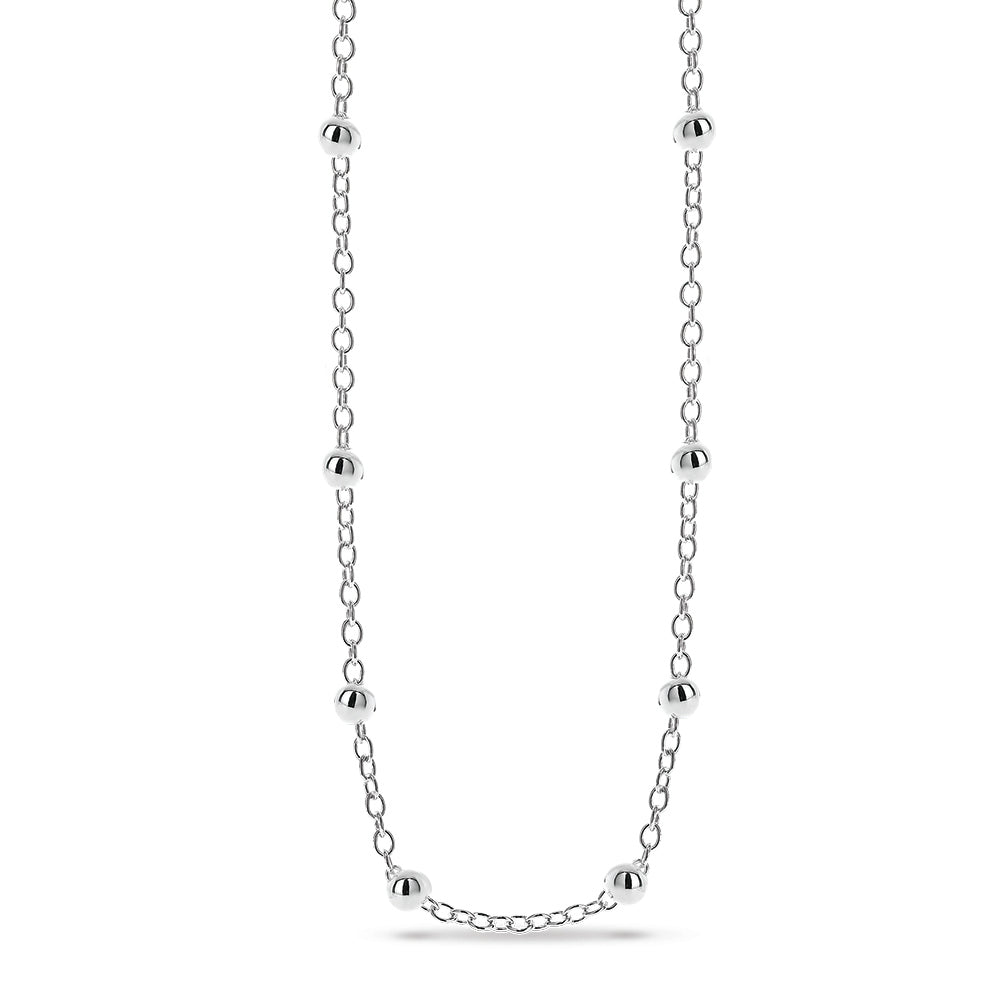 Sterling Silver Cable Link And Ball Chain