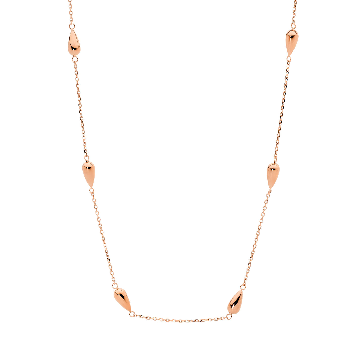 Stainless steel teardrop necklace ,rose gold plating