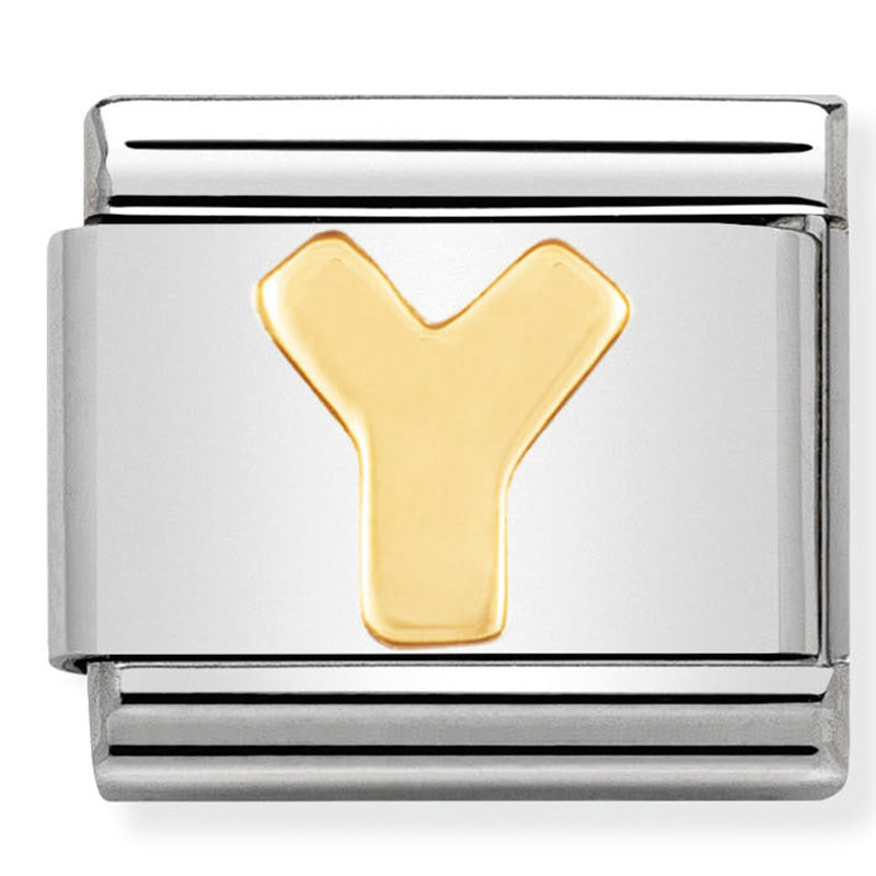 Nomination Composable 030101/25 Letter Y with 18ct Yellow Gold