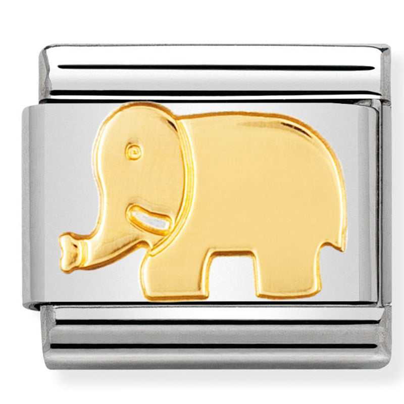 NOM-030112 08 Steel and 18ct Yellow Gold Elephant