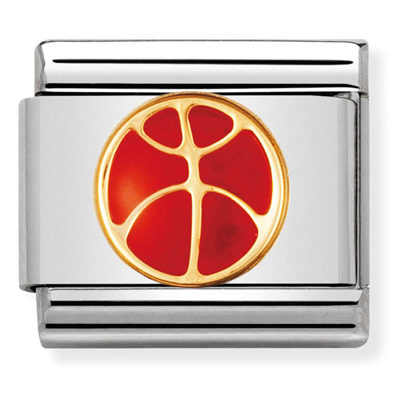 Nom-030203 08 Steel, Enamel & 18Ct Gold (Basketball)