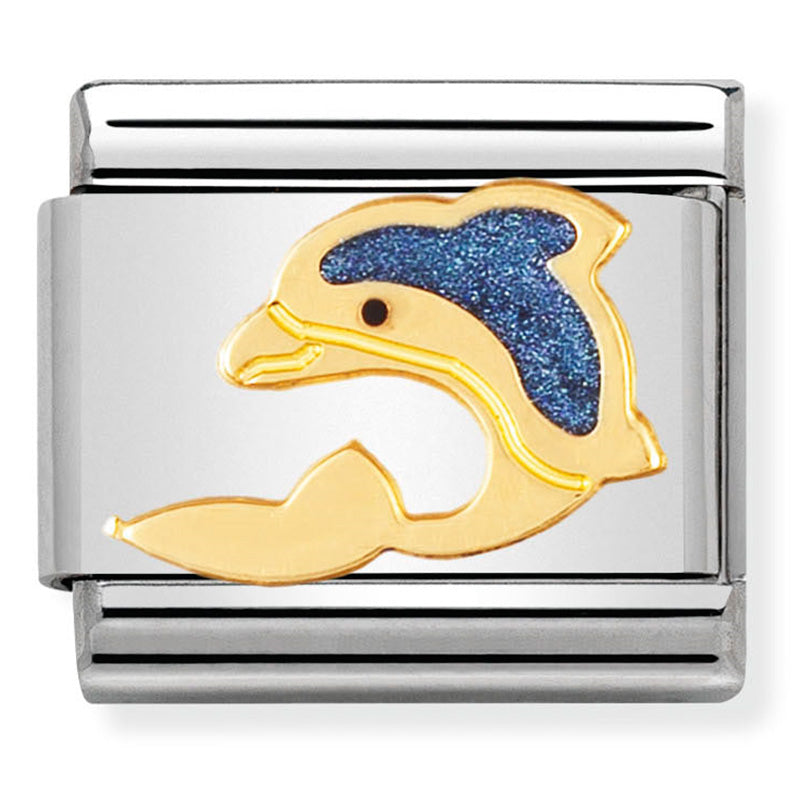 NOM-030213 01 Steel 18ct Yellow Dolphin