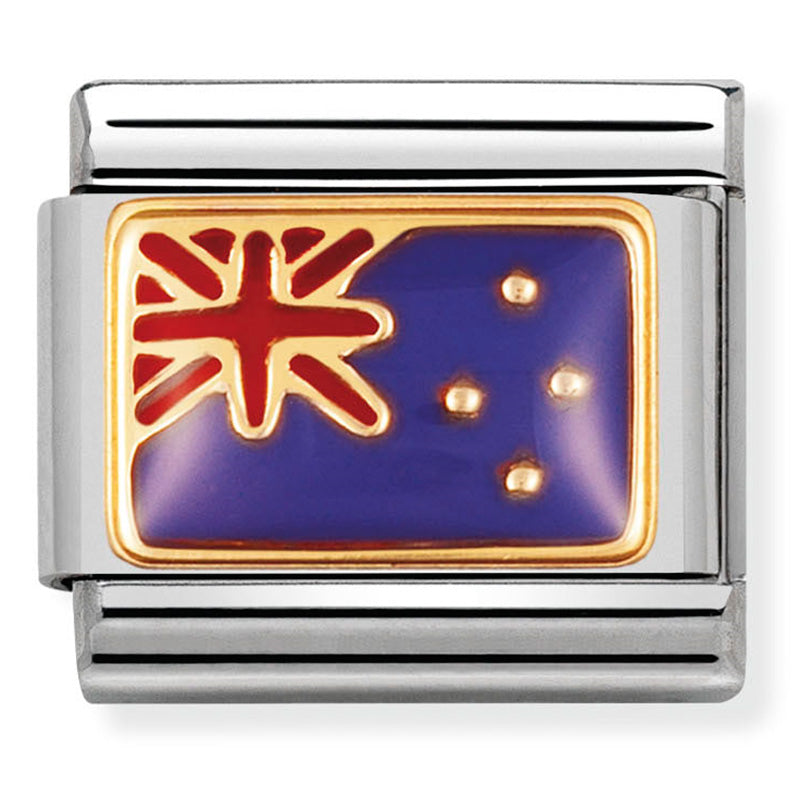 NOM-030238 02 18ct yellow gold with enamel NZ Flag