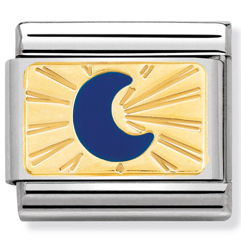 NOM-030284 43 Steel with 18ct Yellow Gold Enamel Blue Moon