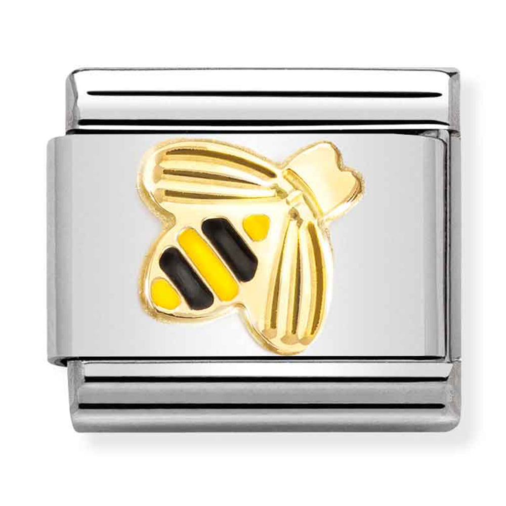 NOM-030285 64 18ct yellow gold and steel enamel Bee