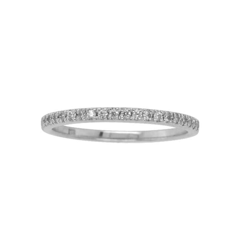 9Ct White Gold Diamond Set Band