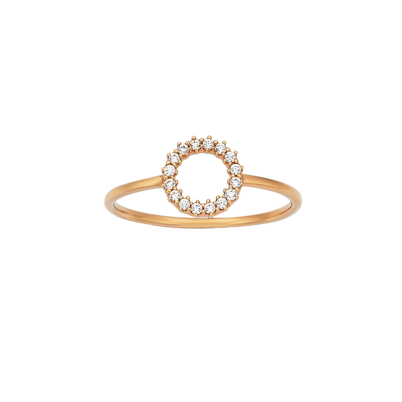 9ct Rose Gold CZ Circle Ring