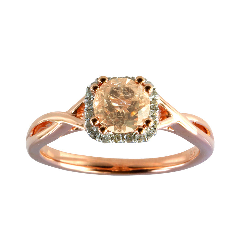 Rose Gold Morganite & Diamond Ring