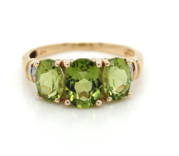 9ct Yellow Gold Peridot Dress Ring