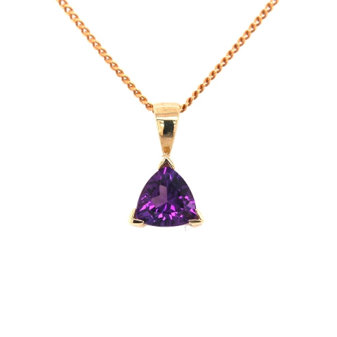 9Ct Yellow Gold Amethyst Pendant No Chain