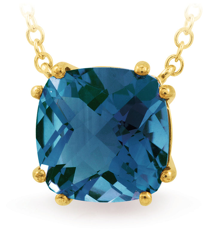 9ct Yellow Gold London Blue Topaz Necklace