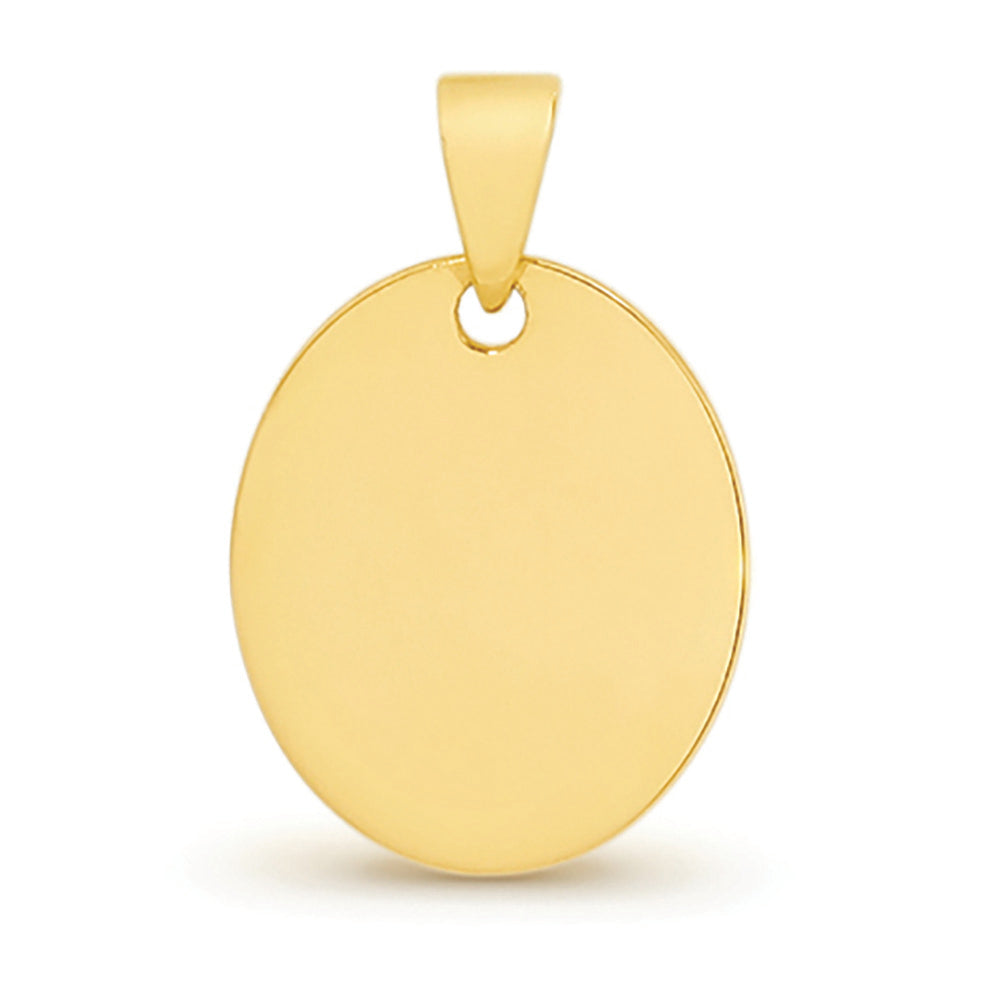 9ct Yellow Gold Oval Disc