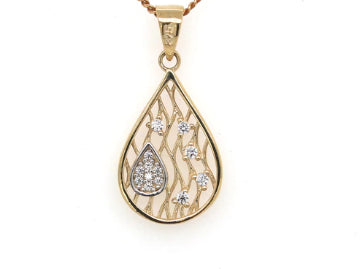 9Ct Yellow Gold Cz Pendant