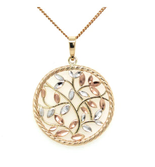 9ct Tri Tone Petals Pendant (Chain Not Included)