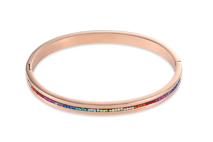 Coeur De Lion Rose Gold Plate Multi Coloured Cryatal Set Bracelt 19Cm