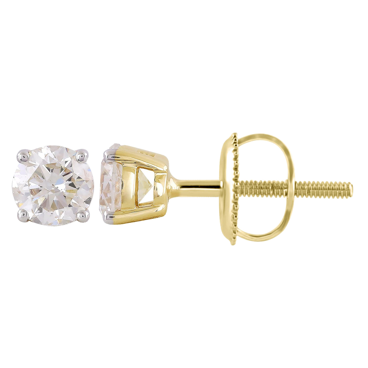 Yellow Gold Diamond Stud Earrings