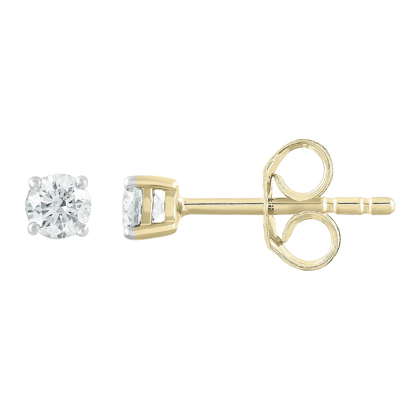 9Ct Yellow Gold Diamond Stud Earrings