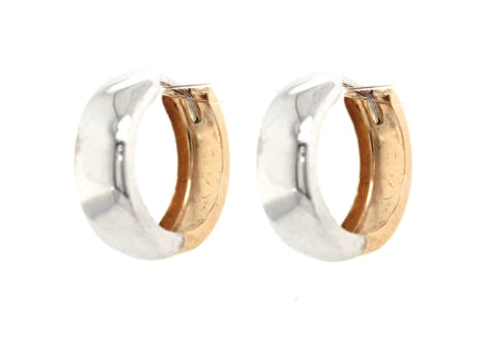 9Ct Two Tone Double Sided Gold Hoops