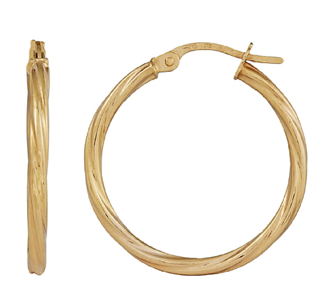 9ct Yellow Gold Twist Hoops