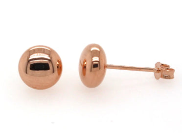 9Ct Rose Gold Button Stud Earring