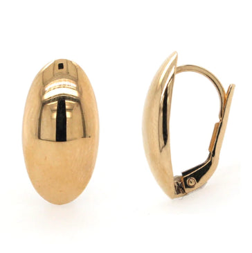 9Ct Yellow Gold Oval Dome Earrings