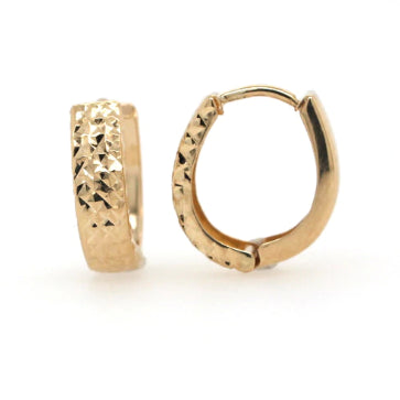 9Ct Yellow Gold Textured Huggies