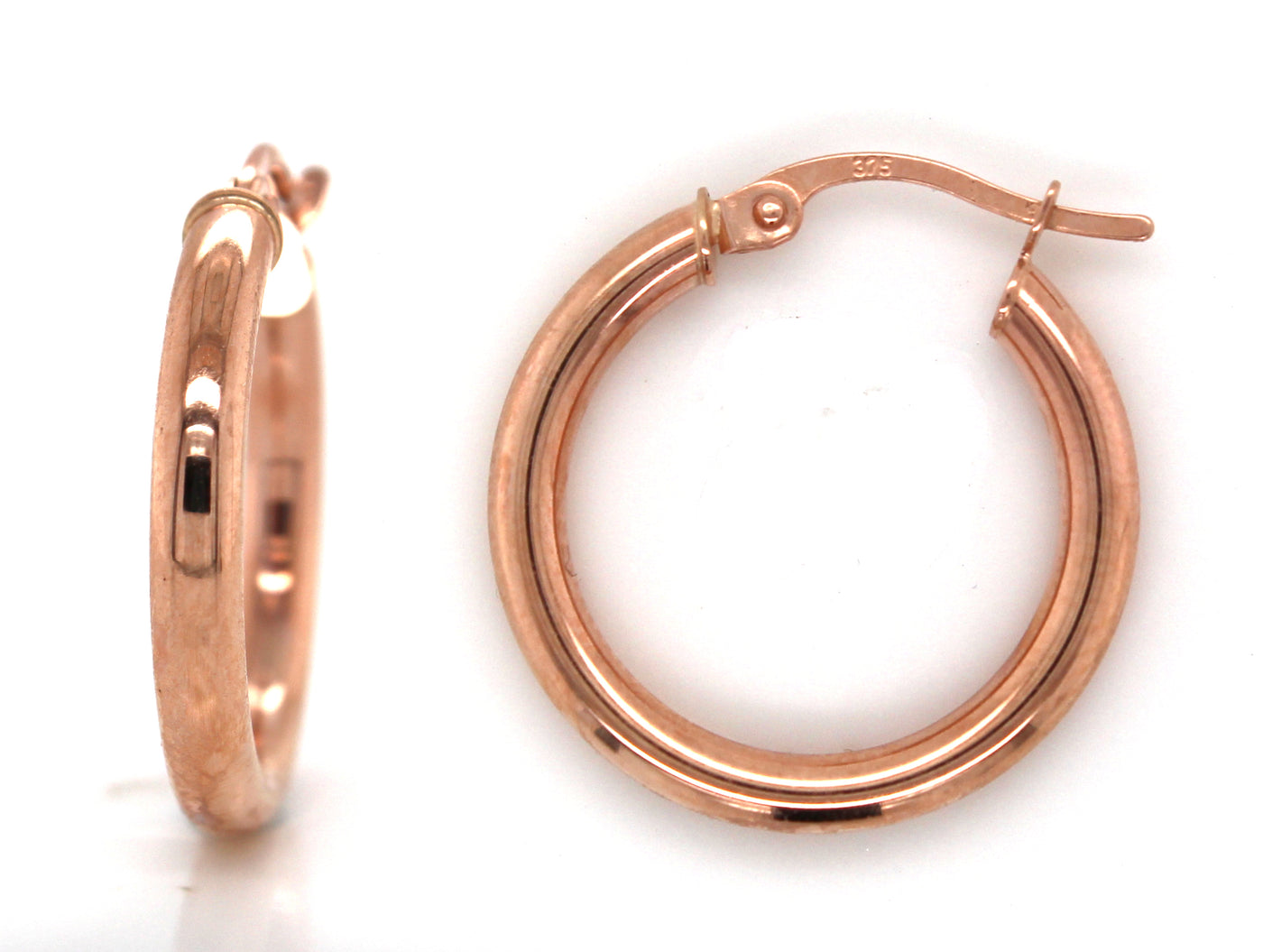 9Ct Rose Gold 15Mm Hoop Earrings