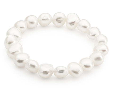 Keshi White Freshwater Pearl Braclet Elastic