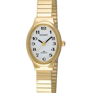 Ladies Olympic Gold Watch With Expanding Strap