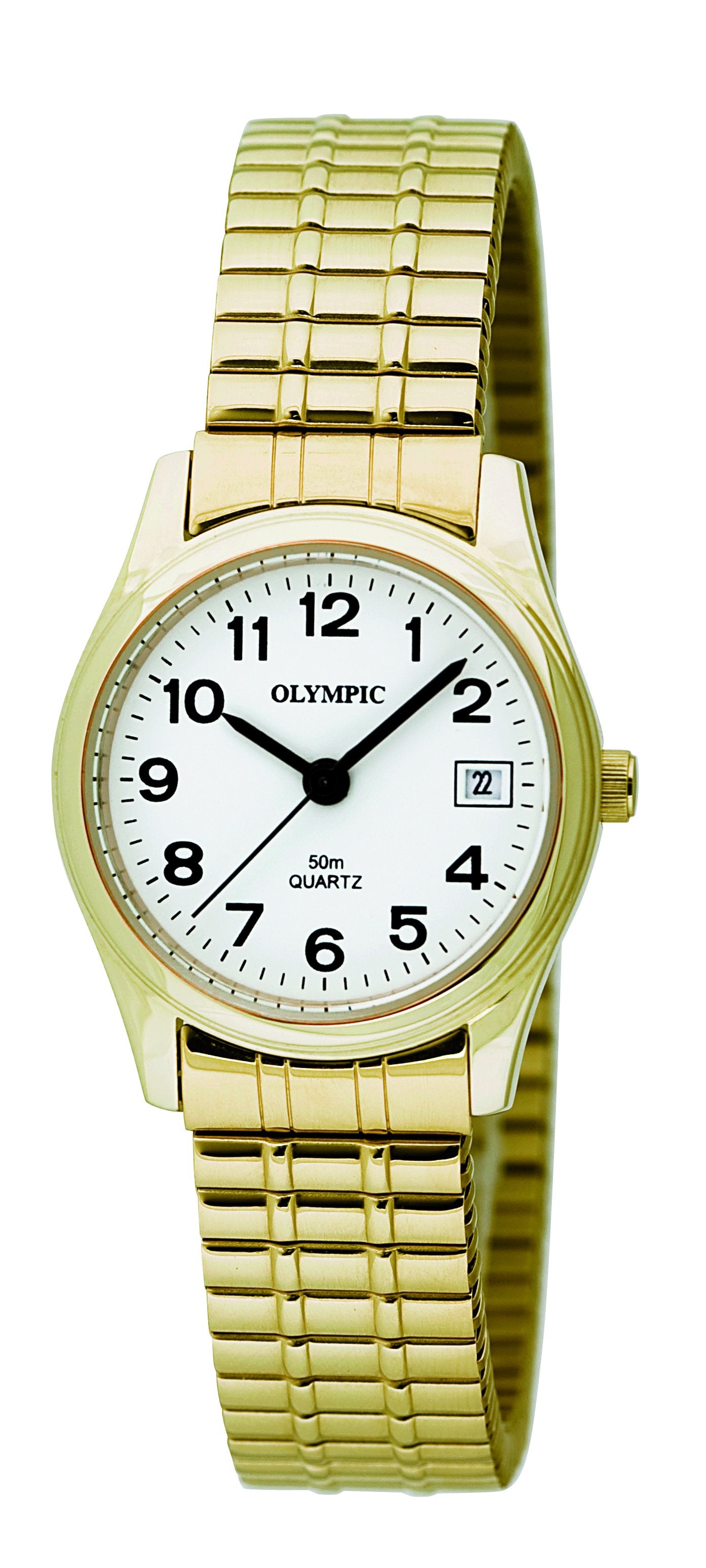 Ladies Gold Expanding Strap Olympic Watch