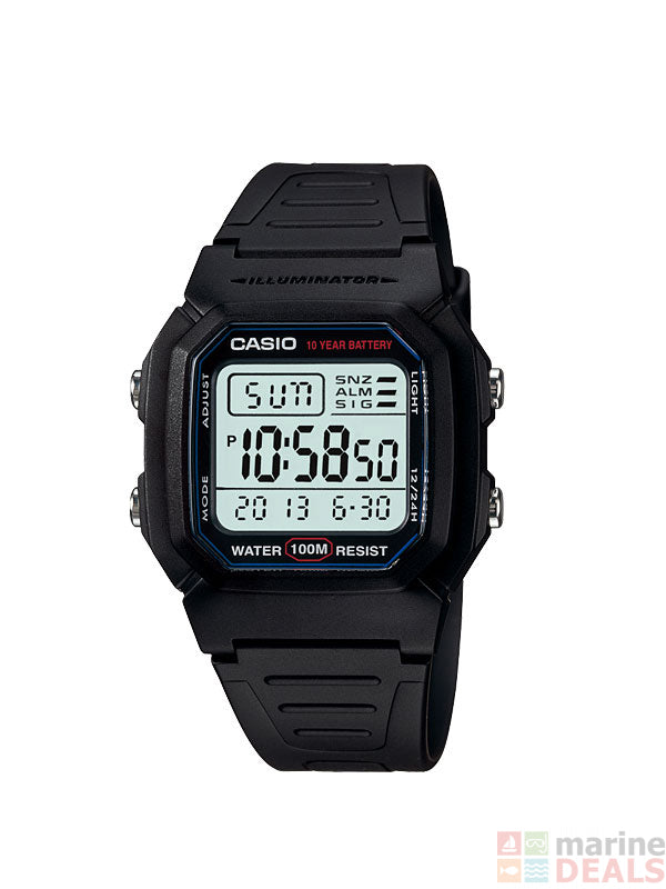 Mens Casio Black Digital Watch W800H-1A