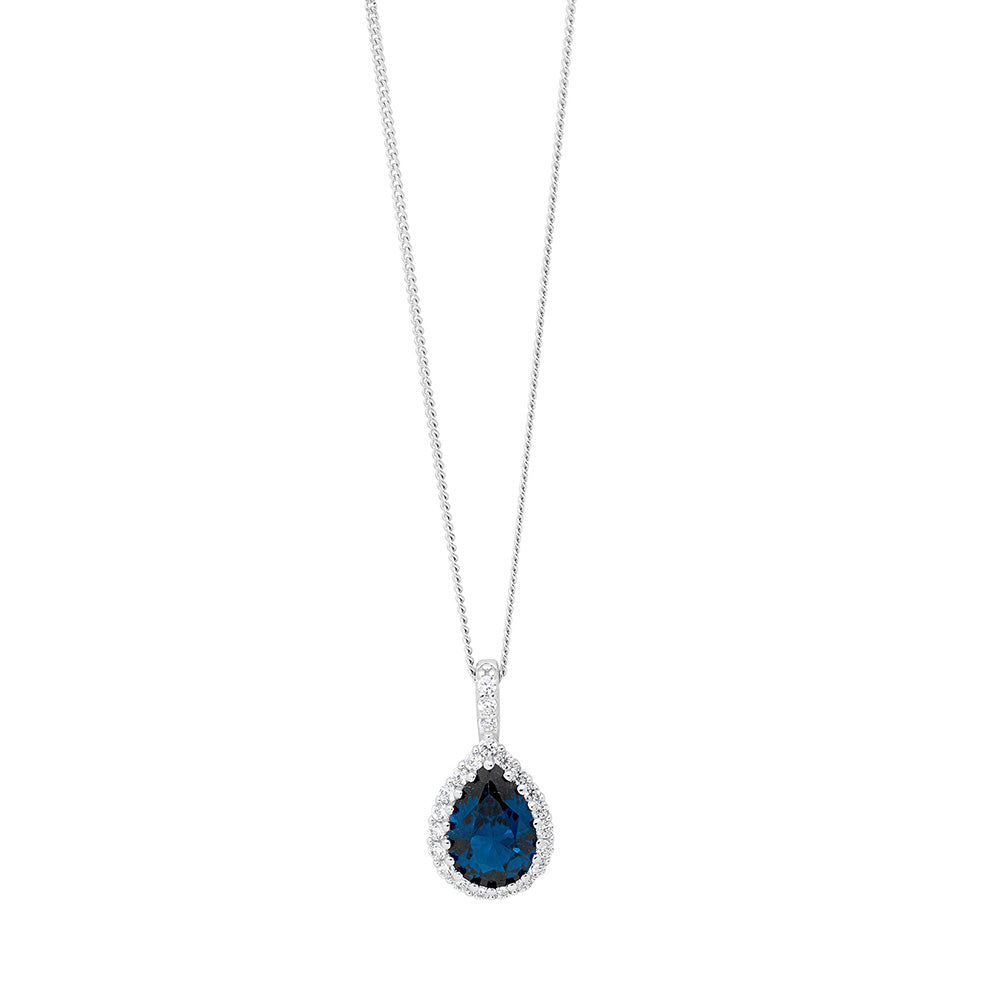 Ellani London Blue CZ Necklace