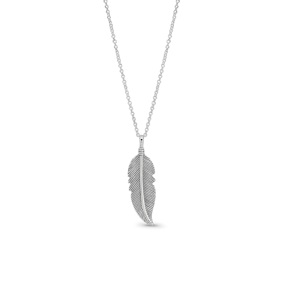 Sterling Silver Feather Necklace