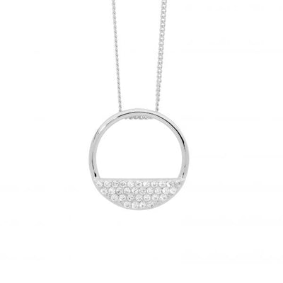 Ellani Sterling Silver Open Circle Pendant