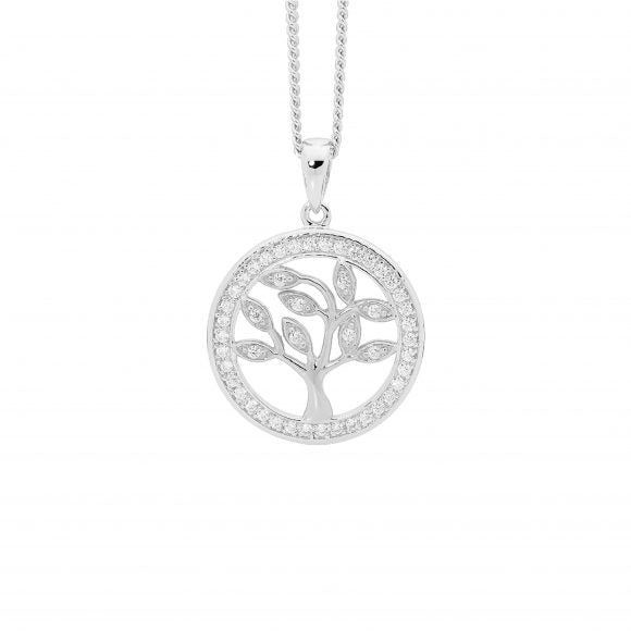 Ellani CZ Tree Of Life Pendant