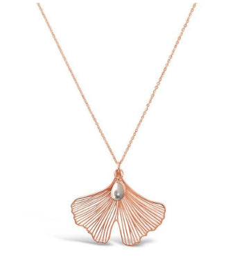 Deux Rose Gold Pearl Necklace 80cm