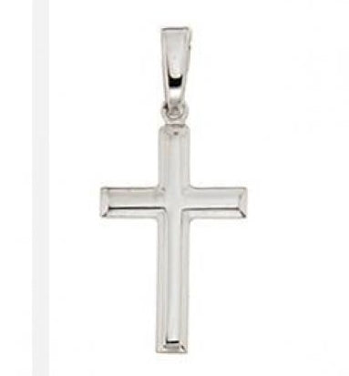 Sterling Silver 30Mm Cross With Incised Club Ends