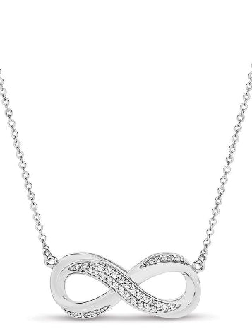 Sterling Silver CZ Infinity Necklace