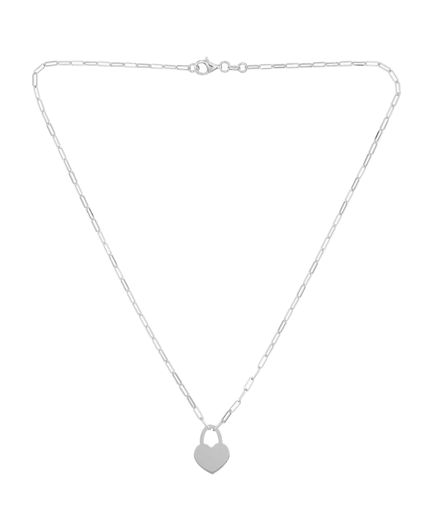 Sterling Silver Chain With Lock Pendant