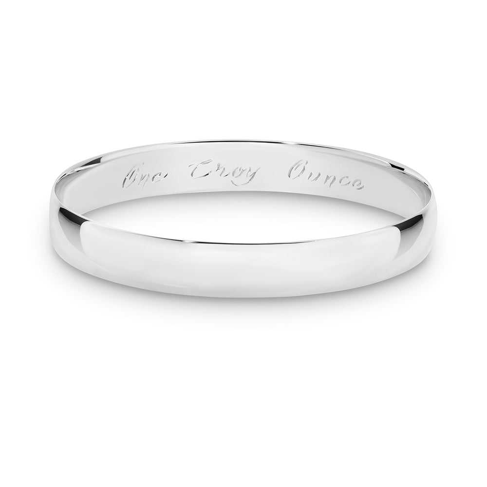 Sterling Silver Troy Ounce Bangle 65mm Diameter