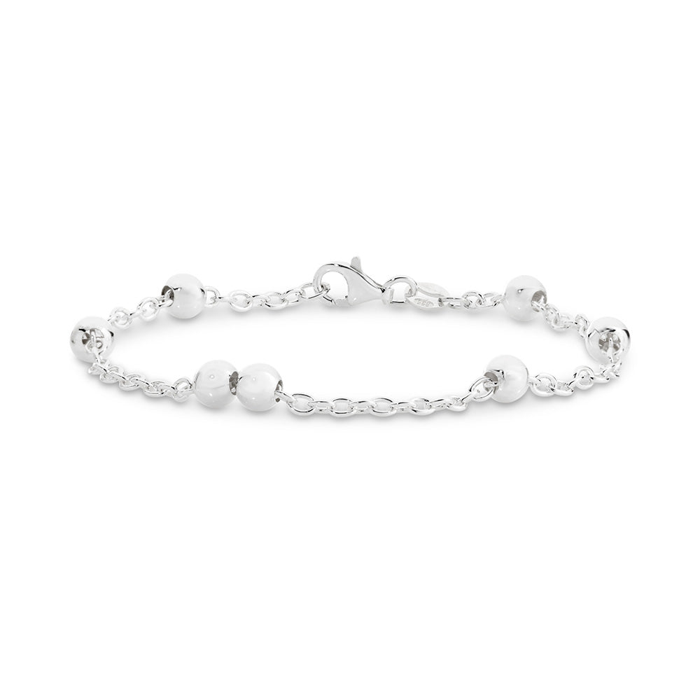 Sterling Silver Cable & Ball Chain Bracelet