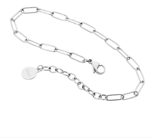 Womans Stainless Steel Paperclip Bracelet