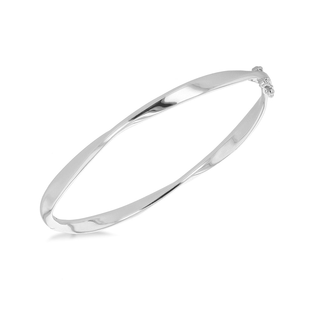 Sterling Silver Fluid Twist Bangle